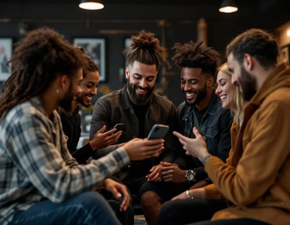 Diverse group of people using INK AI Tattoo Generator app